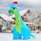 GOOSH 10FT Christmas Inflatables Dinosaur Eat Christmas Tree Shake Dinosaur with Built-in LEDs